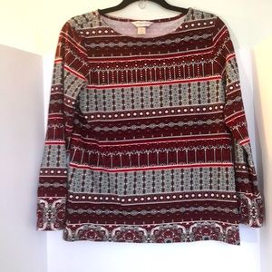 Christopher & Banks long sleeves size mp red black top business casual